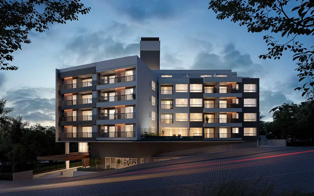 Imóvel Lançamento Florianópolis Alberto de Santiago Fachada Noturna