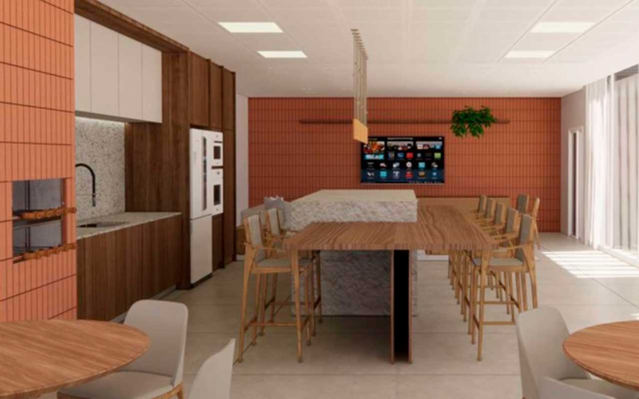 Lançamento Florianópolis Barra 4 Salão de Festas Cozinha