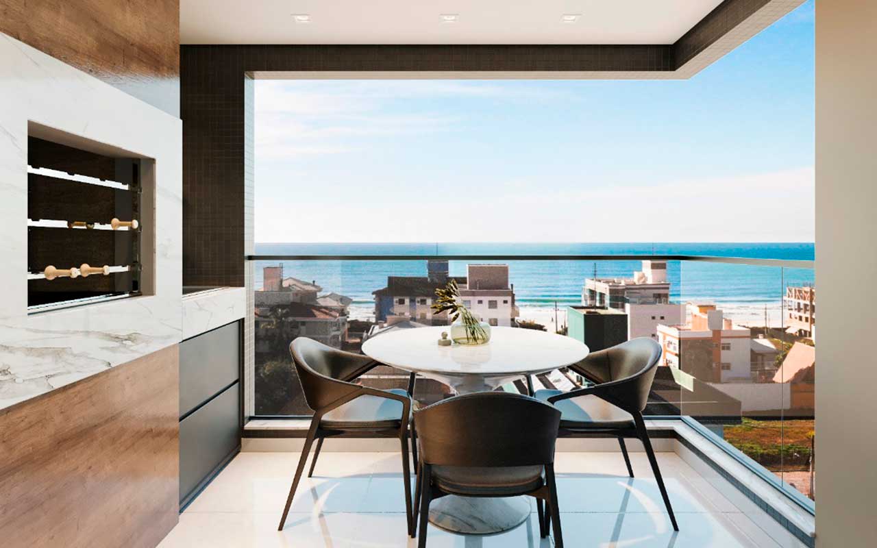 Lançamento Governador Celso Ramos - Dueto Home - Sacada com Vista para o mar